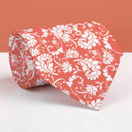 Gravata Peach Floral Pattern Custom Necktie