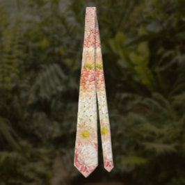Gravata Peach Floral Wedk Tie
