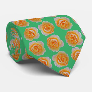 Gravata Peach Orange Rosa Elegant Repeating Pattern Green