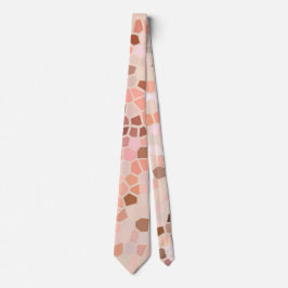 Gravata Peach Pink Brown Mosaic