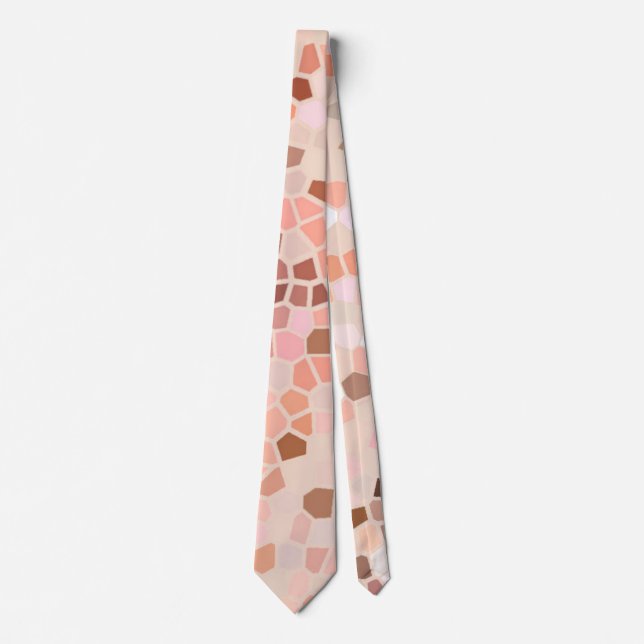 Gravata Peach Pink Brown Mosaic (Frente)