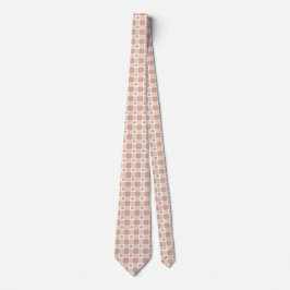 Gravata Peach Plaid Shamrock Clover Retro Neck Tie