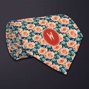 Gravata Peach Rosa Floral