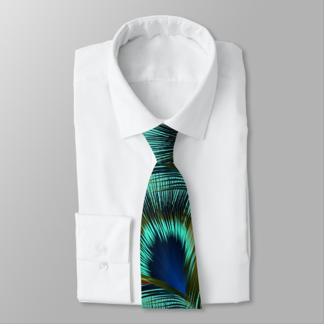 Gravata Peacock Feather Mens Necktie (Amarrado)