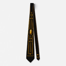 Gravata PEAFDOVE® GOLDEN EGG TIE — “I AM A MAN” Noir Luxur