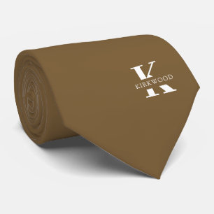 Gravata Peanut Brown Elegant Monograma + Nome
