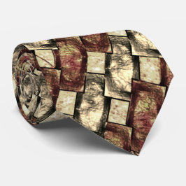 Gravata Peças retangulares esculpidas e manchadas, ouro ve