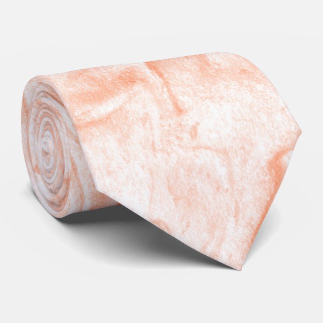 Gravata Pedra Marble Laranja E Branca (Rolled)