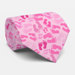 Gravata Pegadas de Bebê Rosa