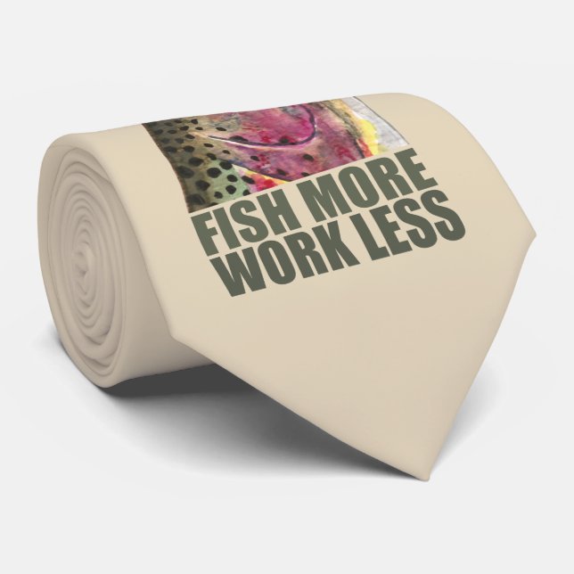 Gravata Peixe mais - Trabalhe menos! Arco Arco-Íris Pescar (Rolled)