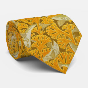 Gravata PEIXES, ALGARES AMARELOS Art Nouveau Animal Standa