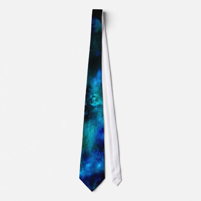 Gravata Pele Azul - Turquesa Planeta Necktie (Frente)