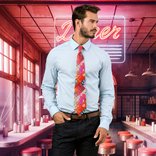 Gravata Pele de Coração Colorida Festiva