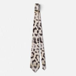 Gravata Pele de Leopardo em Marfim Tangerina
