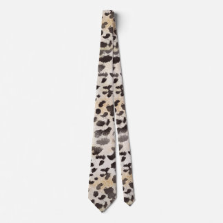Gravata Pele de Leopardo em Marfim Tangerina