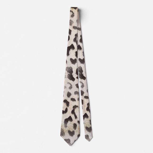 Gravata Pele de leopardo em marfim tangerina (Frente)