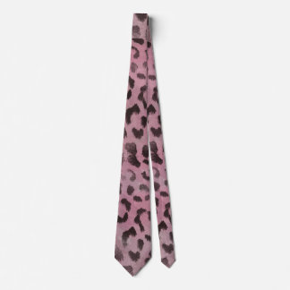 Gravata Pele de leopardo em rosa
