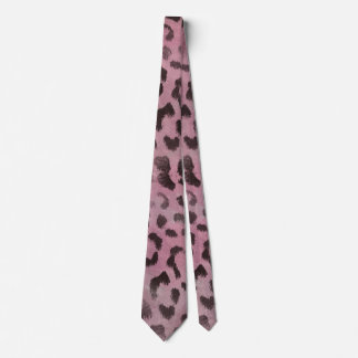 Gravata Pele de Leopardo em Rosa Pink