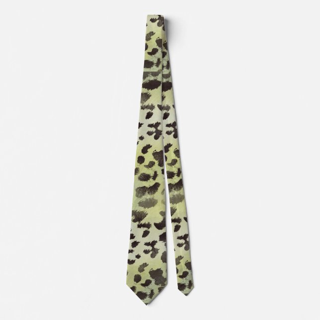 Gravata Pele de Leopardo em Verde Lima Tangerina (Frente)