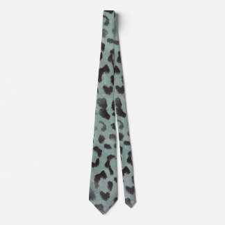 Gravata Pele de Leopardo no Mar Azul Tangerina