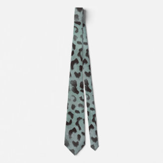 Gravata Pele de Leopardo no Mar Azul Tangerina