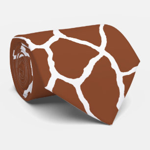 Gravata Pele de Pele de Girafa Branca Marrom