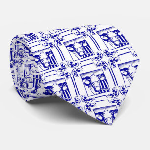Gravata Pele de Vaca Azul Neerlandesa