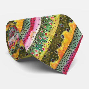 Gravata Pele do pescoço castanho-do-arco-íris de 3 Truta