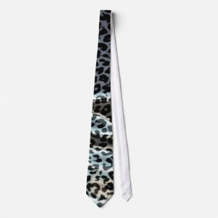 Gravata Pele retro do impressão do leopardo (preto,