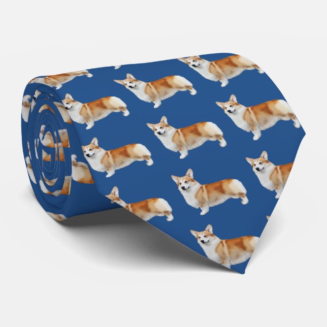 Gravata Pembroke Welsh Corgi Neck Tie (Rolled)