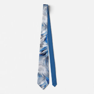 Gravata Pena Azul Elegante Moderno e Sofisticado