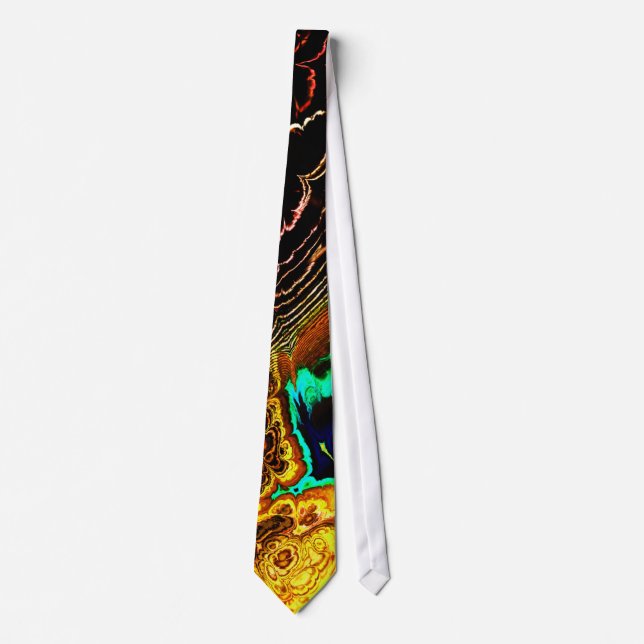 Gravata Penas de Peacock Fractal 1 Tie (Frente)