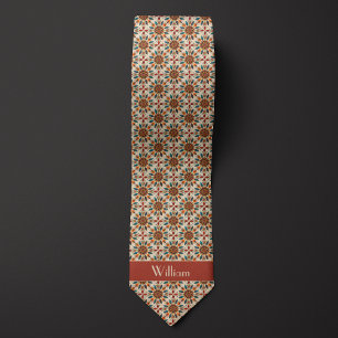 Gravata Penas e flores de boho