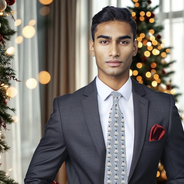 Gravata Penguin Art Nouveau Snowflakes (Criador carregado)