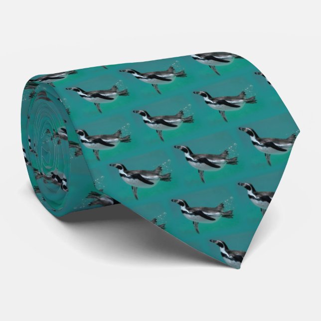 Gravata Penguin Nadando Frenzy Tie (Rolled)