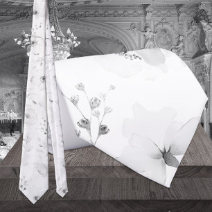 Gravata Peônia de Jardim Branco sobre Branco para Casament
