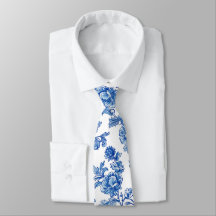 Peônia Rosa de Chinoiserie Azul e Branco