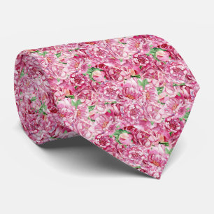 Gravata Peônias cor-de-água rosa