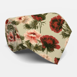 Gravata Peônias Floral Noiva Pai Verão Casamento