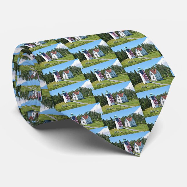 Gravata Pequeno Farol do Rio, Maine Mens Tie (Rolled)