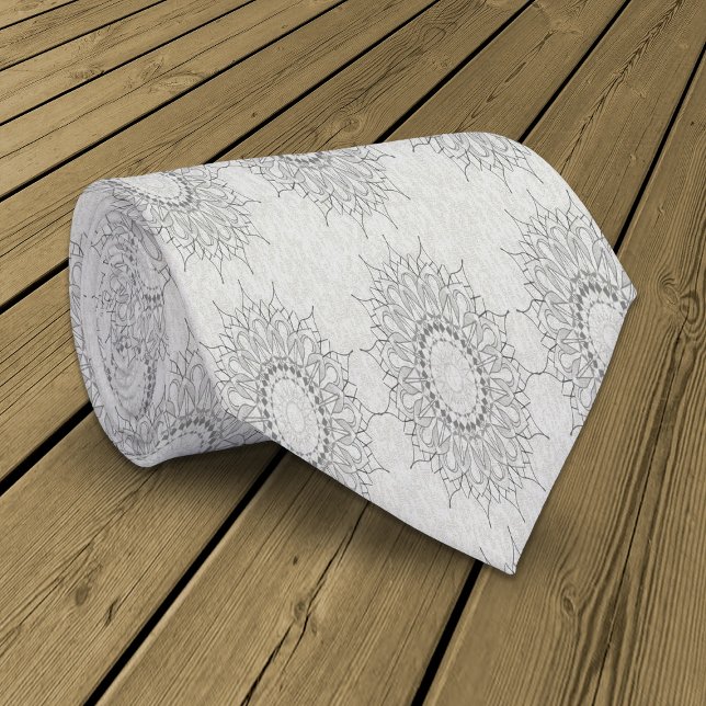 Gravata Pequeno floral branco caído no padrão rural (Criador carregado)