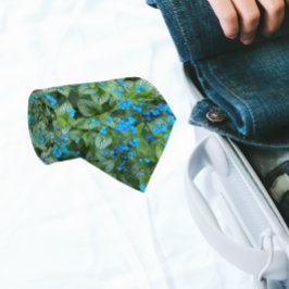 Gravata Pequeno Padrão Floral de Flores de Brunnera Azul