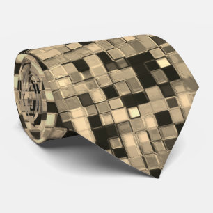 Gravata Pequenos quadrados ou azulejos desfocados, cor beg