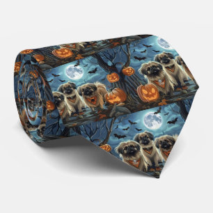 Gravata Pequinês Halloween Assustador