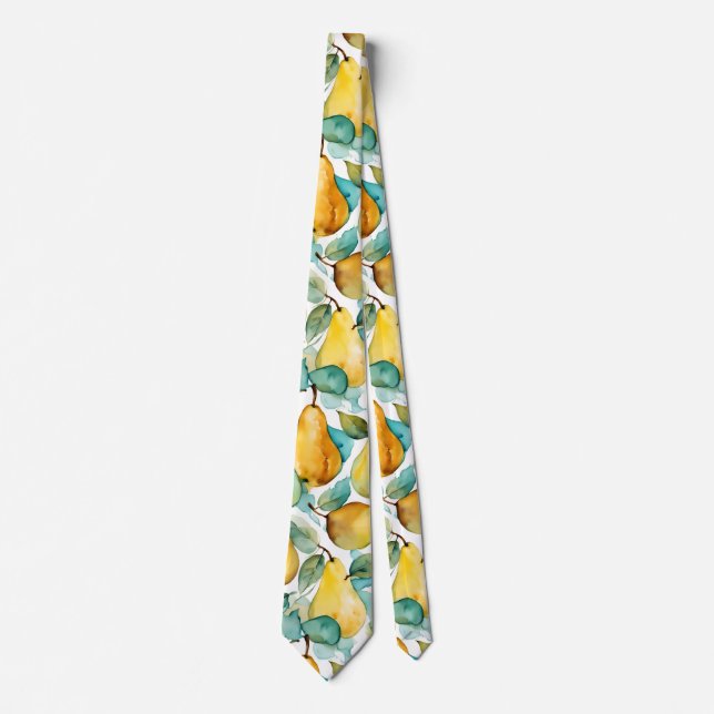Gravata Pêras Arte Aquarela  (Frente)
