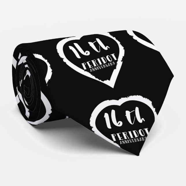 Gravata Peridot tradicional do 16.º aniversário de casamen (Rolled)