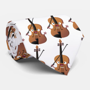 Gravata Personagem de desenho animado musical de violino e