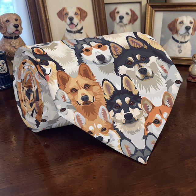 Gravata Personalizada Canina Retro Amante de Cacho (Criador carregado)