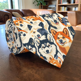 Gravata Personalizada Canine Retro Amante de Cães