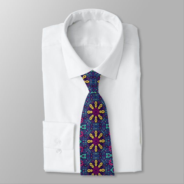 Gravata Personalizada Colorida Retro – Moda Elegan (Amarrado)